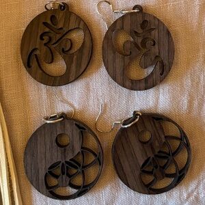 Wooden boho earrings